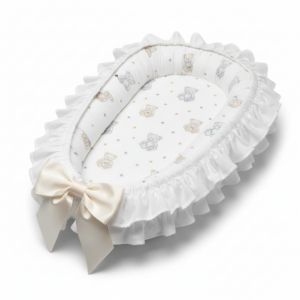 Ivory Teddy Star Baby Cradle