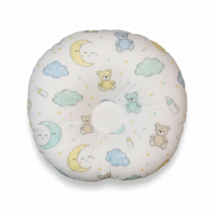 Moon & Teddy Baby Head Pillow (White)